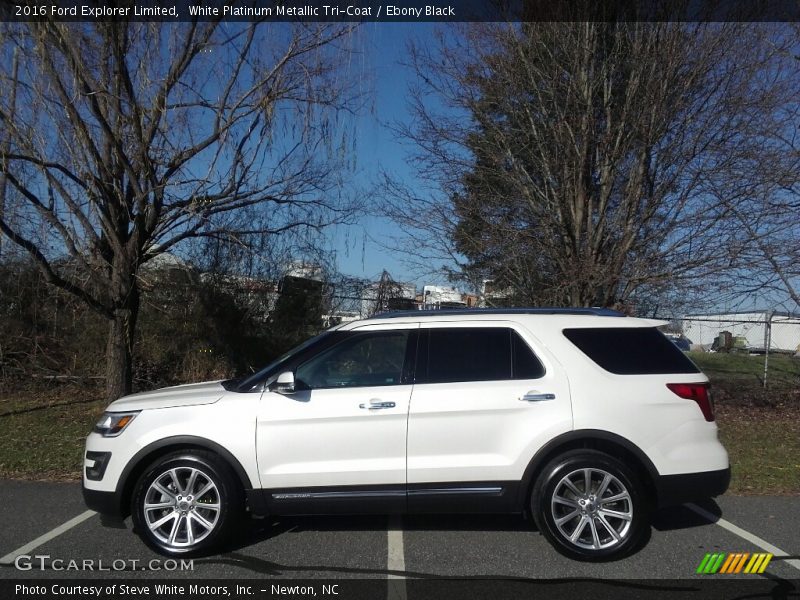 White Platinum Metallic Tri-Coat / Ebony Black 2016 Ford Explorer Limited