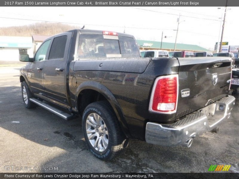 Brilliant Black Crystal Pearl / Canyon Brown/Light Frost Beige 2017 Ram 1500 Laramie Longhorn Crew Cab 4x4