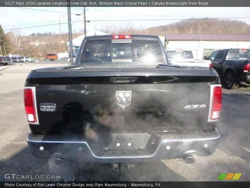 Brilliant Black Crystal Pearl / Canyon Brown/Light Frost Beige 2017 Ram 1500 Laramie Longhorn Crew Cab 4x4