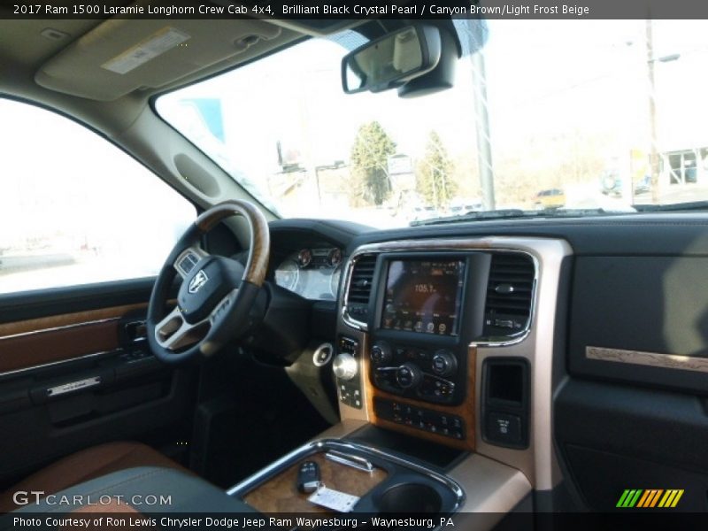 Brilliant Black Crystal Pearl / Canyon Brown/Light Frost Beige 2017 Ram 1500 Laramie Longhorn Crew Cab 4x4