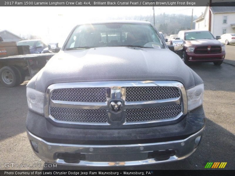 Brilliant Black Crystal Pearl / Canyon Brown/Light Frost Beige 2017 Ram 1500 Laramie Longhorn Crew Cab 4x4