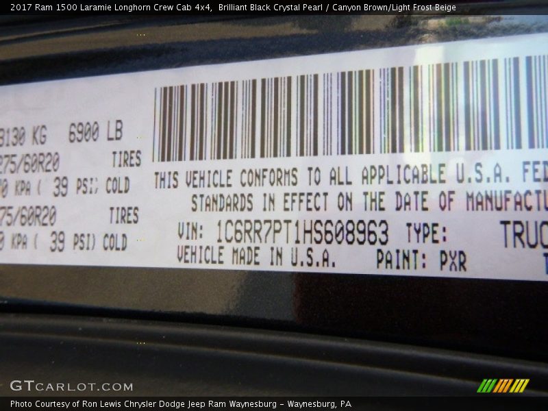 Brilliant Black Crystal Pearl / Canyon Brown/Light Frost Beige 2017 Ram 1500 Laramie Longhorn Crew Cab 4x4