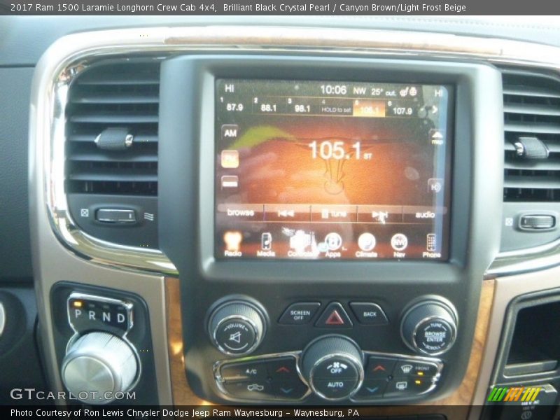 Brilliant Black Crystal Pearl / Canyon Brown/Light Frost Beige 2017 Ram 1500 Laramie Longhorn Crew Cab 4x4