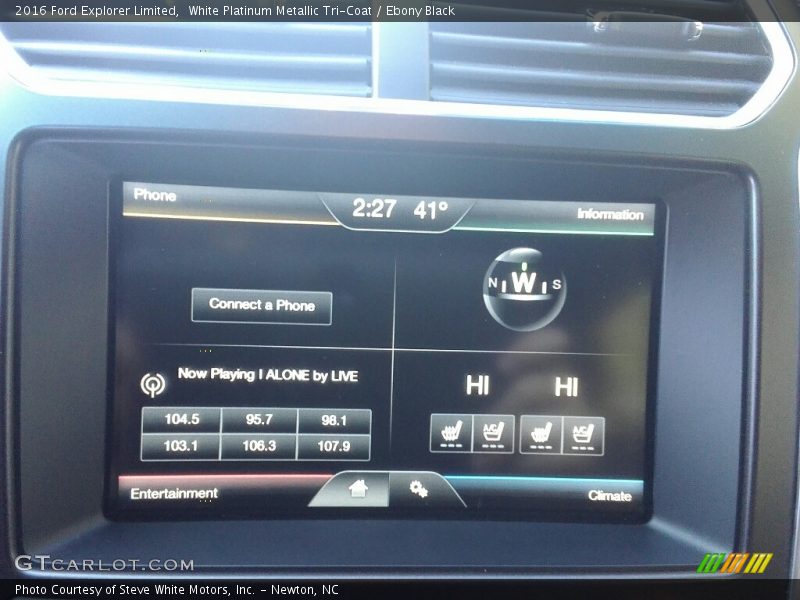 White Platinum Metallic Tri-Coat / Ebony Black 2016 Ford Explorer Limited