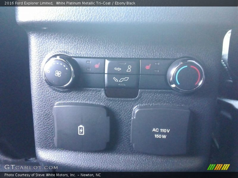 White Platinum Metallic Tri-Coat / Ebony Black 2016 Ford Explorer Limited