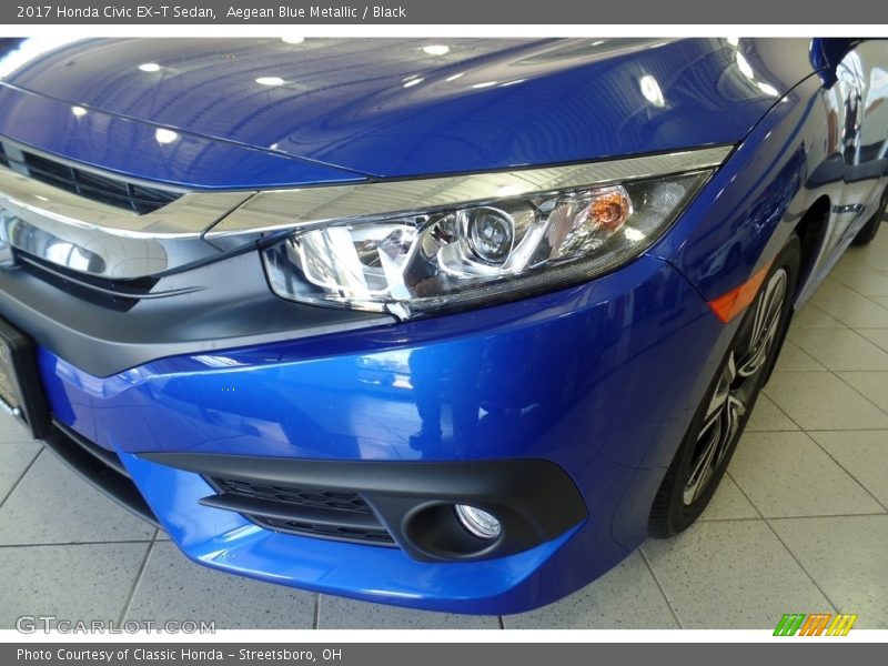 Aegean Blue Metallic / Black 2017 Honda Civic EX-T Sedan
