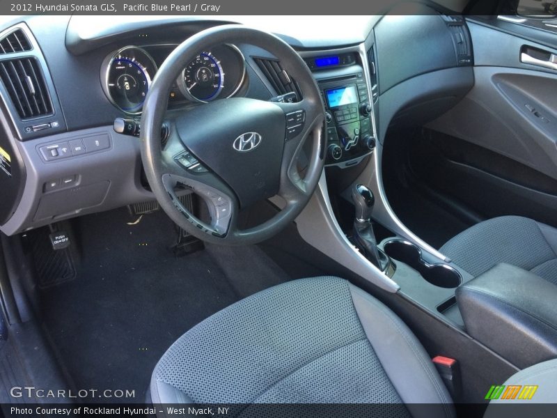 Pacific Blue Pearl / Gray 2012 Hyundai Sonata GLS