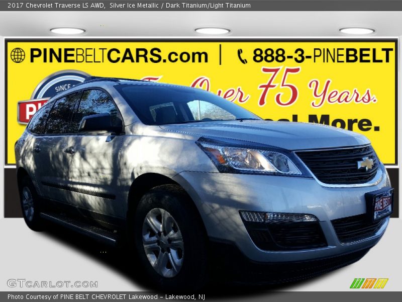 Silver Ice Metallic / Dark Titanium/Light Titanium 2017 Chevrolet Traverse LS AWD