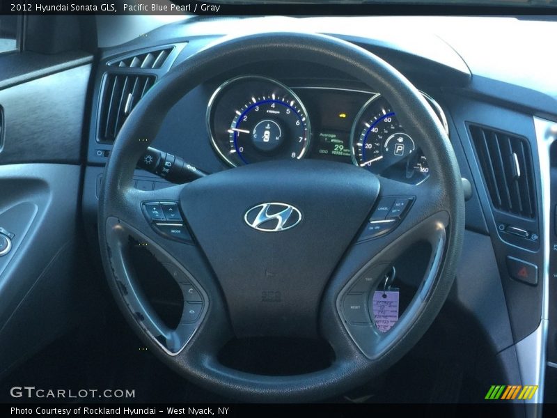 Pacific Blue Pearl / Gray 2012 Hyundai Sonata GLS