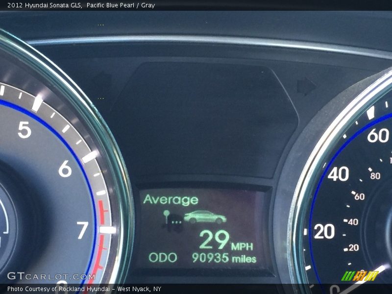 Pacific Blue Pearl / Gray 2012 Hyundai Sonata GLS