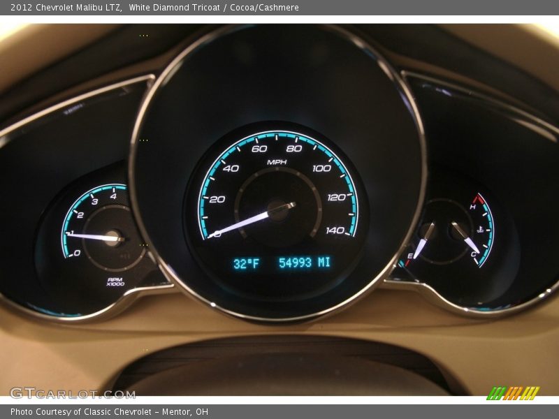 White Diamond Tricoat / Cocoa/Cashmere 2012 Chevrolet Malibu LTZ