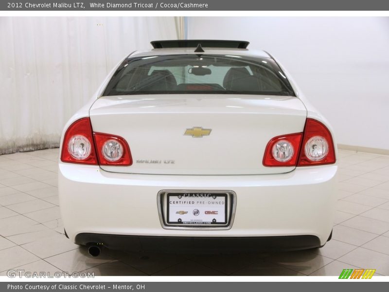 White Diamond Tricoat / Cocoa/Cashmere 2012 Chevrolet Malibu LTZ