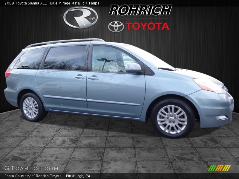 Blue Mirage Metallic / Taupe 2009 Toyota Sienna XLE