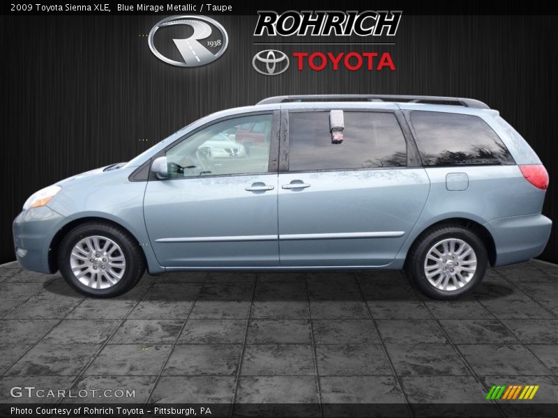 Blue Mirage Metallic / Taupe 2009 Toyota Sienna XLE