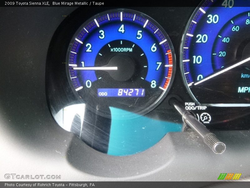 Blue Mirage Metallic / Taupe 2009 Toyota Sienna XLE
