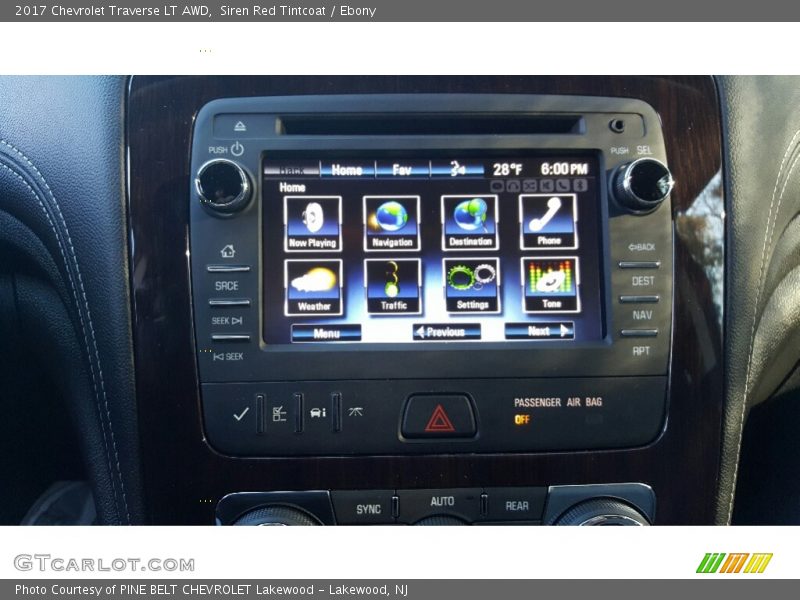 Siren Red Tintcoat / Ebony 2017 Chevrolet Traverse LT AWD