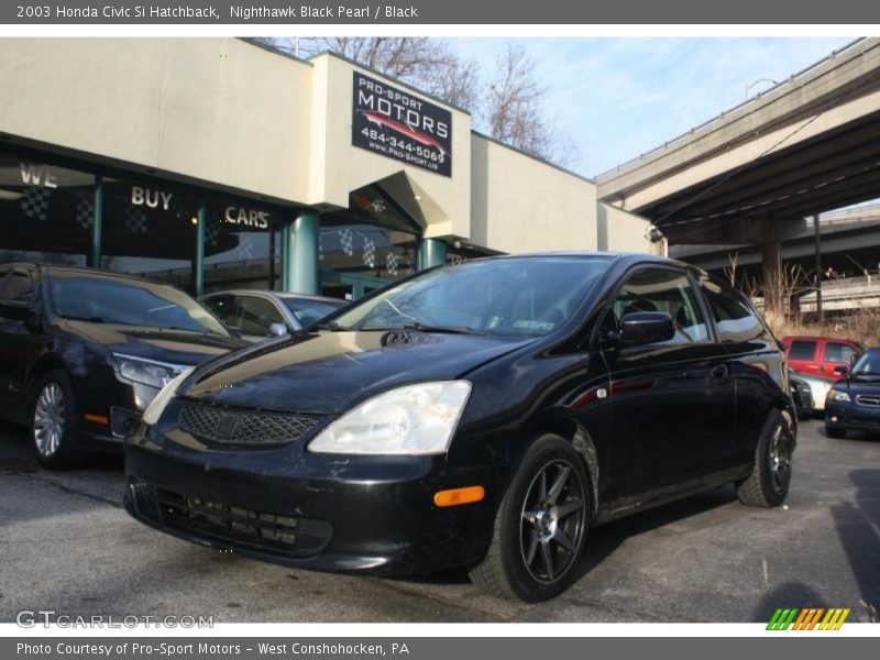 Nighthawk Black Pearl / Black 2003 Honda Civic Si Hatchback