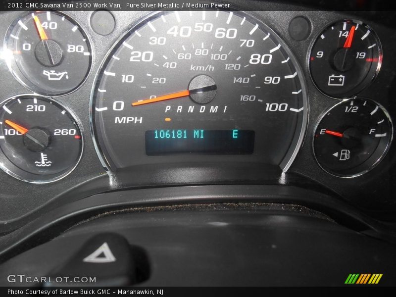 Pure Silver Metallic / Medium Pewter 2012 GMC Savana Van 2500 Work Van
