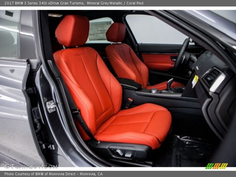 Mineral Grey Metallic / Coral Red 2017 BMW 3 Series 340i xDrive Gran Turismo