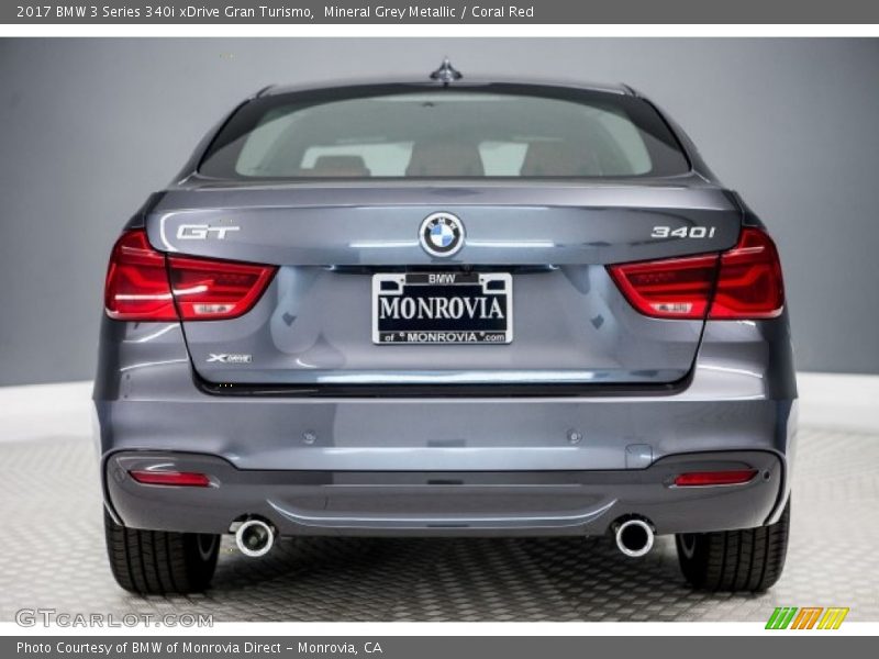 Mineral Grey Metallic / Coral Red 2017 BMW 3 Series 340i xDrive Gran Turismo