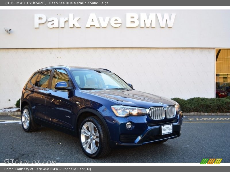 Deep Sea Blue Metallic / Sand Beige 2016 BMW X3 xDrive28i