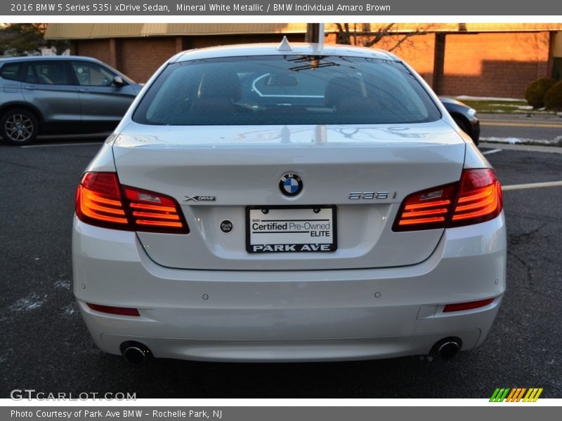 Mineral White Metallic / BMW Individual Amaro Brown 2016 BMW 5 Series 535i xDrive Sedan