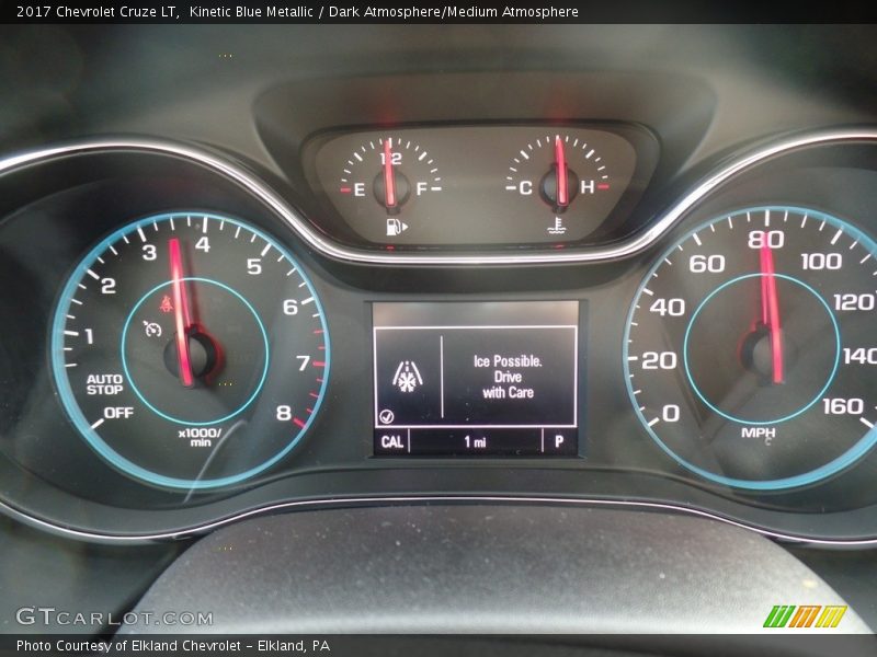 Kinetic Blue Metallic / Dark Atmosphere/Medium Atmosphere 2017 Chevrolet Cruze LT