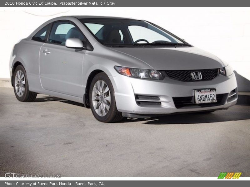 Alabaster Silver Metallic / Gray 2010 Honda Civic EX Coupe