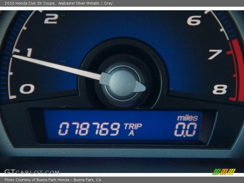 Alabaster Silver Metallic / Gray 2010 Honda Civic EX Coupe