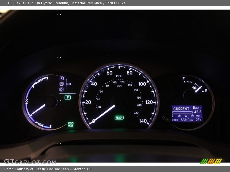 Matador Red Mica / Ecru Nuluxe 2012 Lexus CT 200h Hybrid Premium