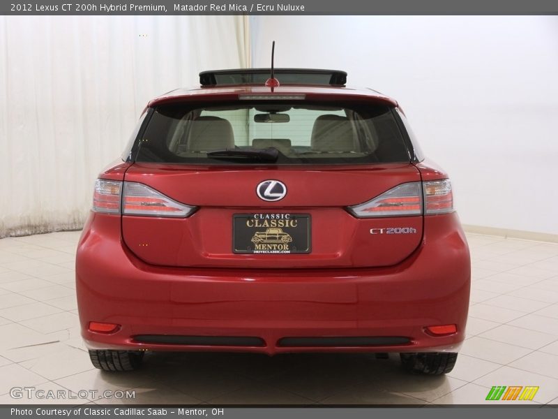 Matador Red Mica / Ecru Nuluxe 2012 Lexus CT 200h Hybrid Premium