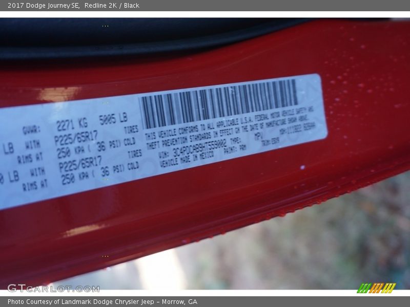 Redline 2K / Black 2017 Dodge Journey SE