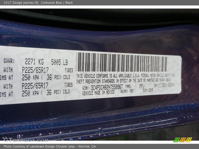 Contusion Blue / Black 2017 Dodge Journey SE