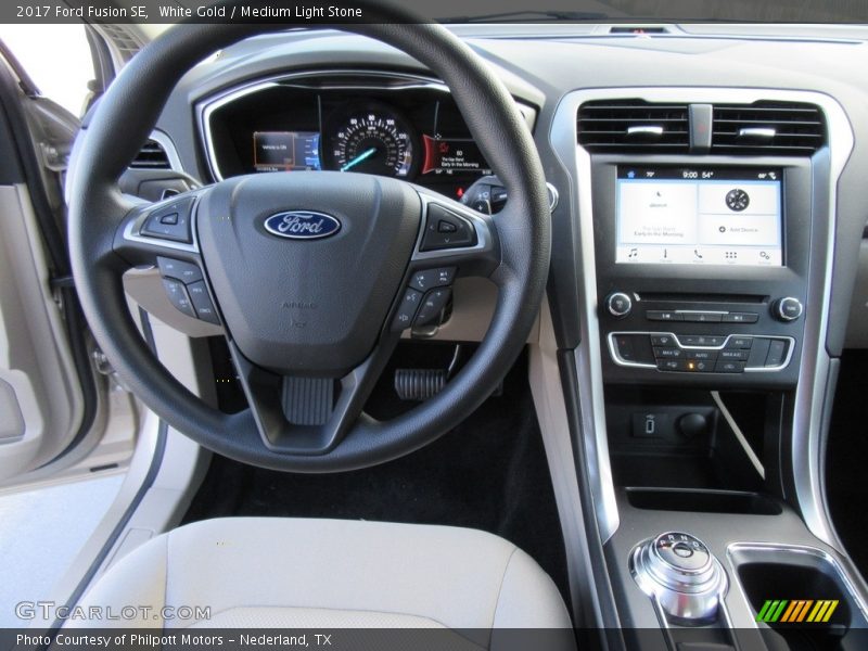White Gold / Medium Light Stone 2017 Ford Fusion SE