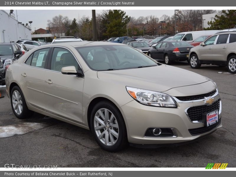 Champagne Silver Metallic / Cocoa/Light Neutral 2014 Chevrolet Malibu LT