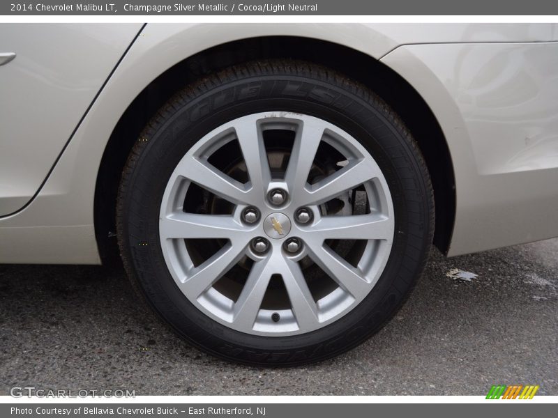 Champagne Silver Metallic / Cocoa/Light Neutral 2014 Chevrolet Malibu LT
