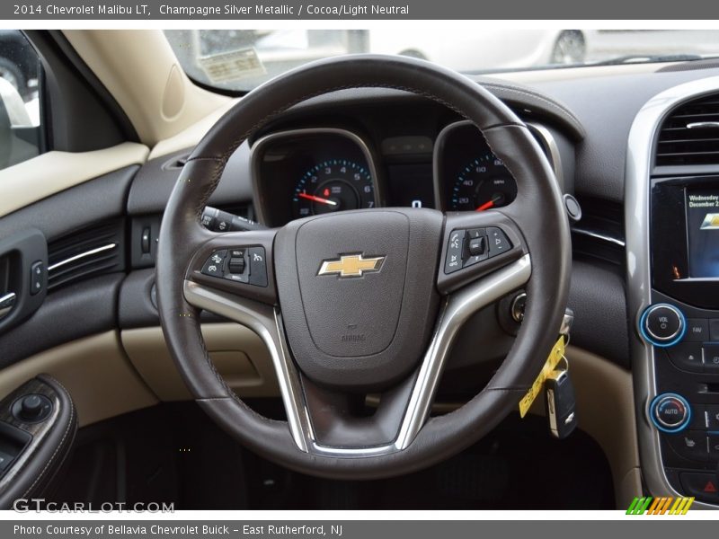 Champagne Silver Metallic / Cocoa/Light Neutral 2014 Chevrolet Malibu LT