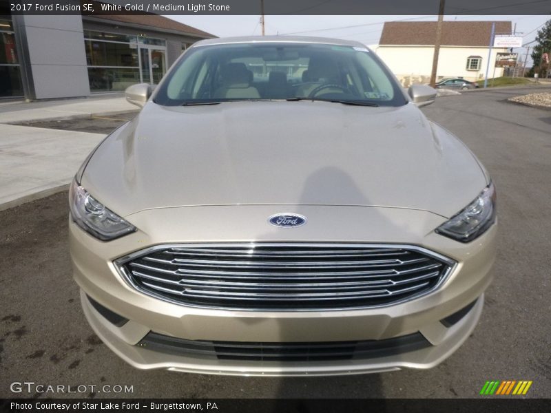 White Gold / Medium Light Stone 2017 Ford Fusion SE