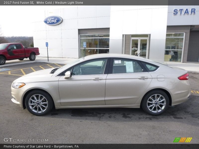 White Gold / Medium Light Stone 2017 Ford Fusion SE