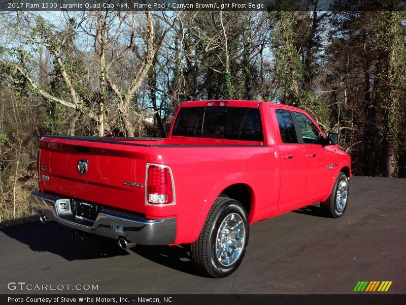 Flame Red / Canyon Brown/Light Frost Beige 2017 Ram 1500 Laramie Quad Cab 4x4