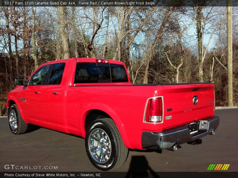 Flame Red / Canyon Brown/Light Frost Beige 2017 Ram 1500 Laramie Quad Cab 4x4