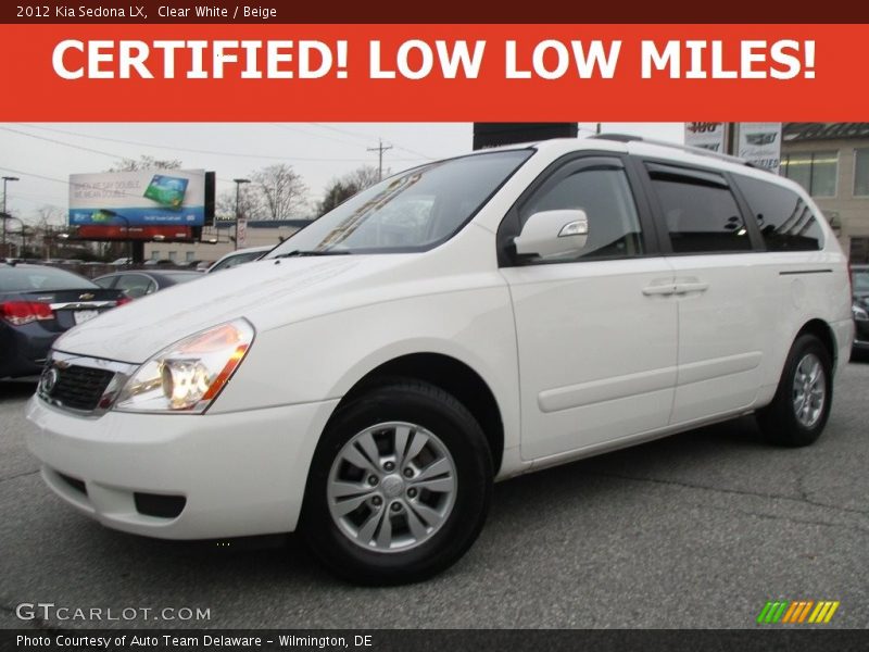 Clear White / Beige 2012 Kia Sedona LX