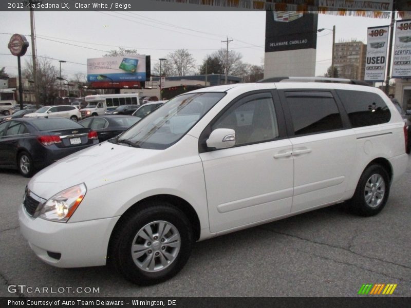 Clear White / Beige 2012 Kia Sedona LX