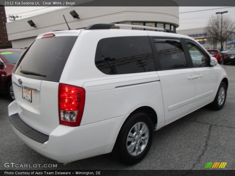 Clear White / Beige 2012 Kia Sedona LX