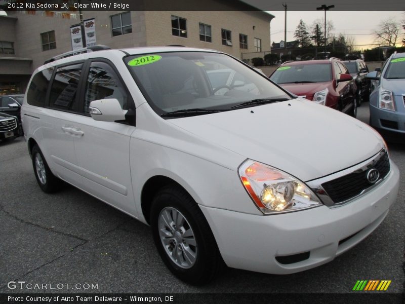 Clear White / Beige 2012 Kia Sedona LX