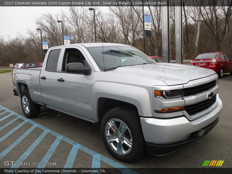 Silver Ice Metallic / Dark Ash/Jet Black 2017 Chevrolet Silverado 1500 Custom Double Cab 4x4