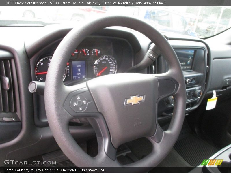 Silver Ice Metallic / Dark Ash/Jet Black 2017 Chevrolet Silverado 1500 Custom Double Cab 4x4