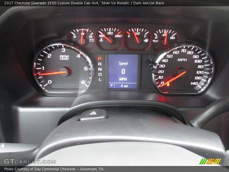 Silver Ice Metallic / Dark Ash/Jet Black 2017 Chevrolet Silverado 1500 Custom Double Cab 4x4