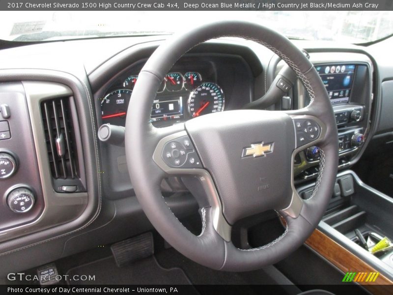 Deep Ocean Blue Metallic / High Country Jet Black/Medium Ash Gray 2017 Chevrolet Silverado 1500 High Country Crew Cab 4x4