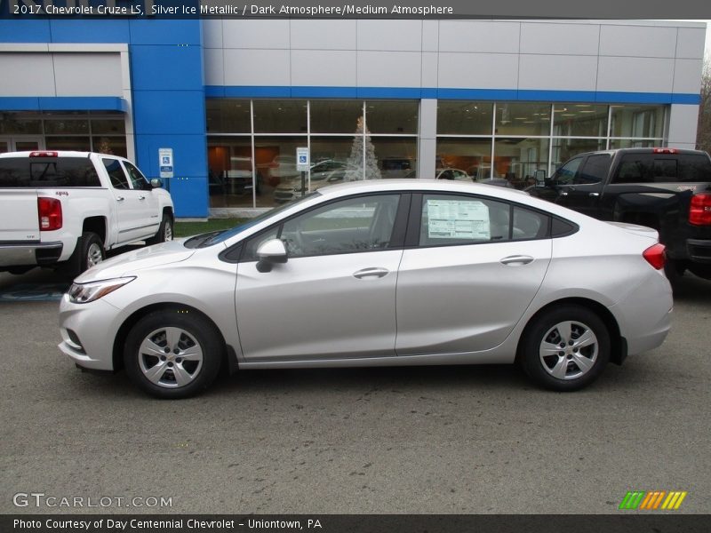 Silver Ice Metallic / Dark Atmosphere/Medium Atmosphere 2017 Chevrolet Cruze LS